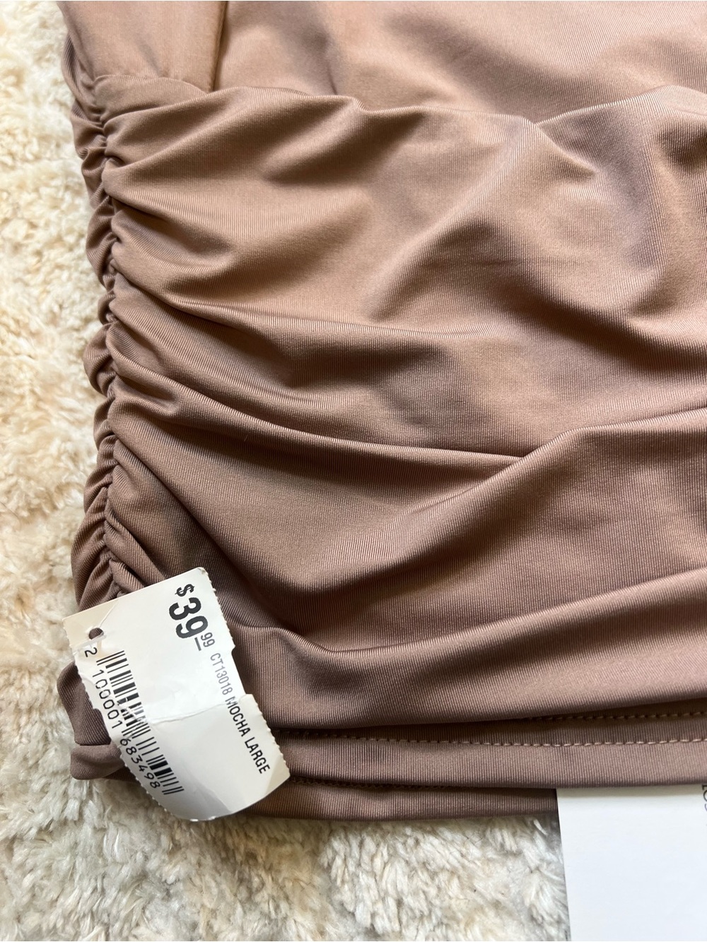 NWT Ruched Top in Taupe - Picture 4 of 5